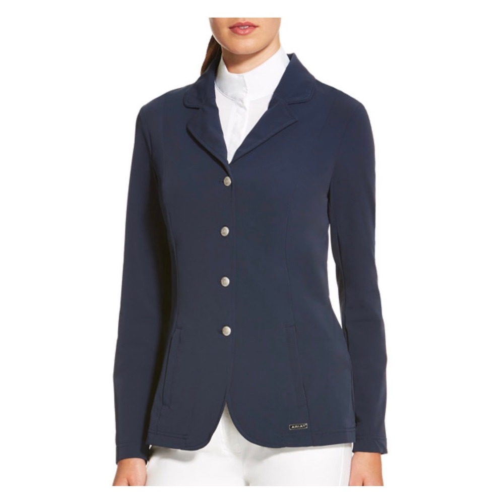Ariat Pro Series Womens Navy Blue Equestrian Show Coat Blazer 4R